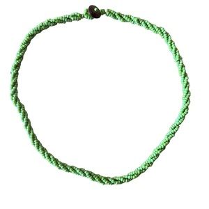 Green seed beaded necklace